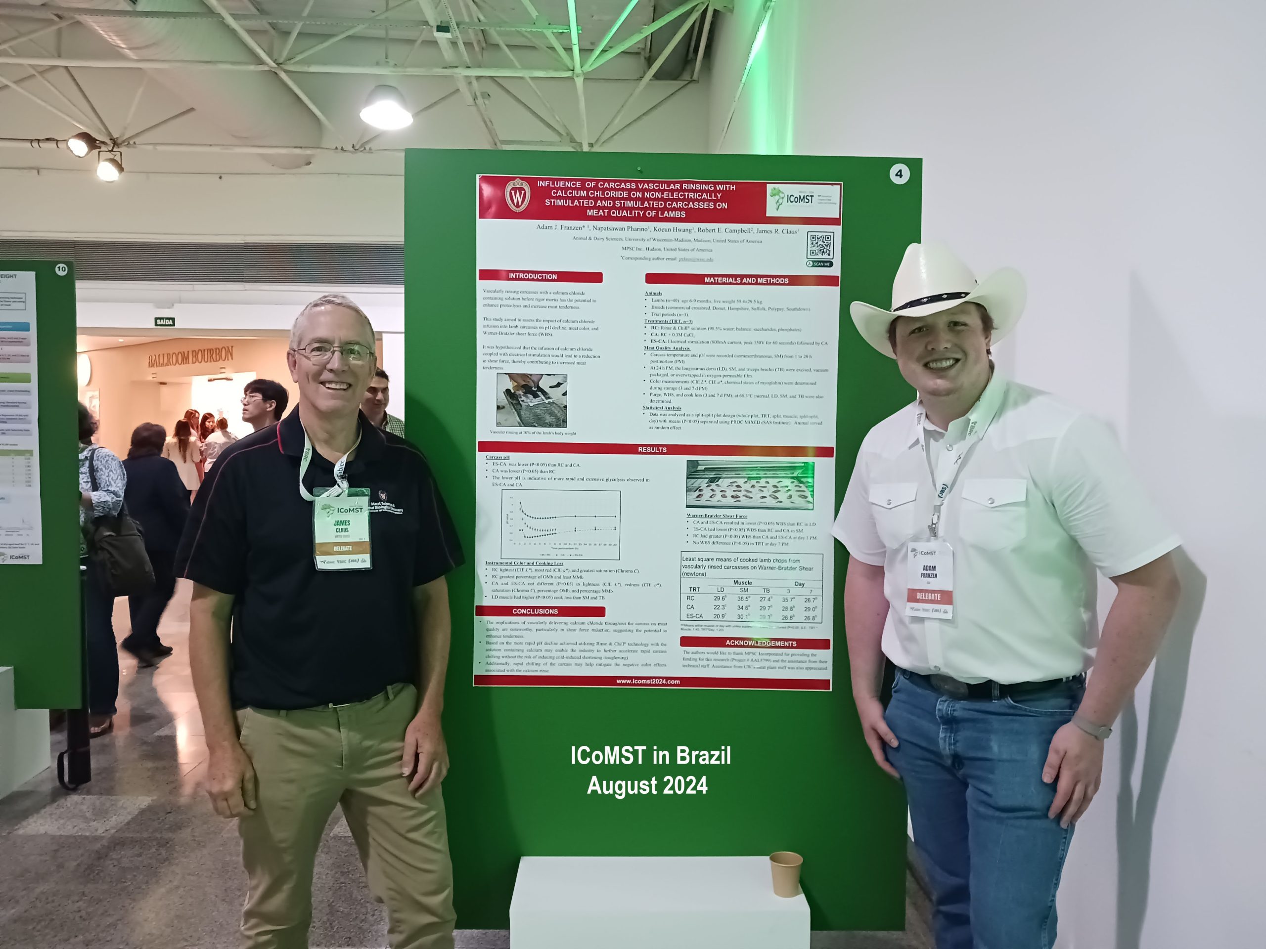 Adam Franzen and Dr. Jim Claus standing in front of Adam's poster at ICoMST.